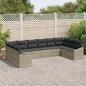 Preview: Garten Sofa Set 10-teilig Dunkelgrau Rattan Garten Liegesofa