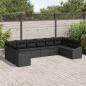 Preview: Gartensofa-set 10 stk. Schwarz Poly-Rattan