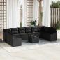 Preview: ARDEBO.de - Gartensofa-set mit Speicher Schwarz Poly-Rattan