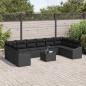 Preview: Gartensofa-set mit Speicher Schwarz Poly-Rattan
