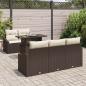 Preview: Garten Sofa Set Set aus 6 Teilen Braun Poly-Rattan, Stoff