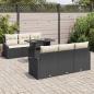Preview: Garten Sofa Set 7-teilig Schwarz und Creme Rattan und Polyester