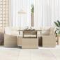 Preview: ARDEBO.de - Garten Sofa Set 7 Teile Beige Rattan Outdoor Sofa Rechteckig