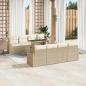 Preview: Garten-Sofa-Set 7-teilig Beige Rattan Modernes Outdoor-Möbel