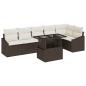 Preview: Garten-Sofa-Set mit Kissen mit Speicher 7 pcs Braun und Creme