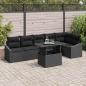 Preview: ARDEBO.de - Garten Sofa Set Set von 7 Schwarz Poly-Rattan Garten-Sofa-Set
