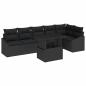 Preview: Garten Sofa Set Set von 7 Schwarz Poly-Rattan Garten-Sofa-Set