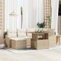 Preview: ARDEBO.de - Garten Sofa Set 7-teilig Beige Rattan, Polyester Garten Sofa Set