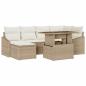 Preview: Garten Sofa Set 7-teilig Beige Rattan, Polyester Garten Sofa Set