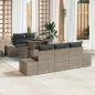 Preview: ARDEBO.de - Garten Sofa Set 6-teilig Grau Rattan, Polyester Garten Sofa Set