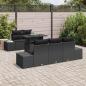 Preview: ARDEBO.de - Garten Sofa Set 6-teilig Schwarz Polyethylen Rattan