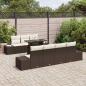 Preview: Garten-Sofa-Set 8-teilig Braun, Creme Rattan, Polyester