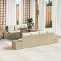 Preview: ARDEBO.de - Garten Sofa Set 8 Teile Beige Poly Rattan Gartentisch