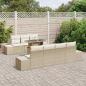 Preview: Garten Sofa Set 8 Teile Beige Poly Rattan Gartentisch