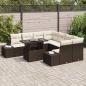 Preview: 9-teiliges Garten Sofa Set Braun Rattan Mit Stauraum Rechteckig