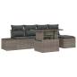 Preview: Garten-Sofa-Set 6-teilig Beige Rattan, Polyester Outdoor-Sofa-Set