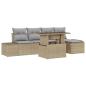 Preview: Garten-Sofa-Set 6-teilig Beige, Grau