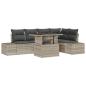 Preview: Garten-Sofa-Set 6-teilig Beige, Grau Rattan, Polyester, Stahl