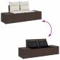 Preview: Garten Sofa Set 7-teilig Braun Rattan Garten Sofa Mit Stauraum