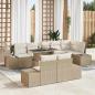 Preview: ARDEBO.de - Garten-Sofa-Set mit Speicher 9 pcs Beige Poly Rattan