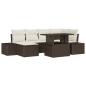 Preview: Garten Sofaset Set von 7 Braun Rattan, Polyester Garten Sofaset