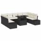 Preview: Garten Sofa Set 10-teilig Schwarz, Beige Poly Rattan, Stoff