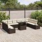 Preview: Garten Sofa Set 11 Teile Beige und Dunkelbraun