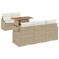 Preview: Garten-Sofa-Set 6-teilig Beige Rattan Garten-Sofa-Set