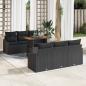 Preview: ARDEBO.de - Garten Sofa Set 7-teilig Schwarz Rattan Garten Sofa Set