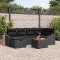 Preview: ARDEBO.de - Gartensofa-set 7 stk. Schwarz Poly Rattan