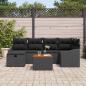 Preview: Gartensofa-set 7 stk. Schwarz Poly Rattan