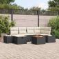 Preview: ARDEBO.de - Garten Sofa Set 7-teilig Schwarz Rattan Outdoor Sofa Set