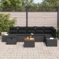 Preview: ARDEBO.de - Garten-Sofa-Set 8 Teile Schwarz, Braun Rattan, Holz