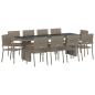 Preview: 11-teiliges Garten-Esszimmer-Set Grau Poly Rattan