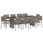 Preview: 11-teiliges Garten-Esszimmer-Set Grau Poly Rattan