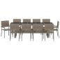 Preview: 11-teiliges Garten-Esszimmer-Set Grau Poly Rattan