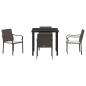 Preview: 5-teiliges Garten-Esszimmer-Set mit Kissen in Braun aus Poly-Rattan