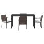 Preview: Garten Essgruppe 5 pcs Braun und Schwarz PE-Rattan