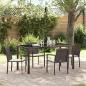 Preview: ARDEBO.de - 5-teiliges Garten-Esszimmer-Set mit Kissen in Braun aus Poly Rattan