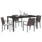 Preview: 5-teiliges Garten-Esszimmer-Set mit Kissen in Braun aus Poly Rattan