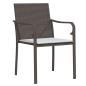 Preview: 5-teiliges Garten-Esszimmer-Set mit Kissen in Braun aus Poly Rattan