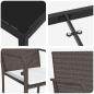 Preview: 5-teiliges Garten-Esszimmer-Set mit Kissen in Braun aus Poly Rattan