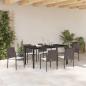 Preview: 7-teiliges Garten-Esszimmer-Set mit Kissen in Braun aus Poly-Rattan