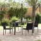 Preview: ARDEBO.de - 5-teiliges Gartenset mit Kissen in Schwarz aus Poly Rattan