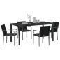 Preview: 5-teiliges Garten-Dining-Set mit Kissen in Schwarz aus Poly Rattan