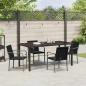 Preview: 5-teiliges Garten-Dining-Set mit Kissen in Schwarz aus Poly Rattan