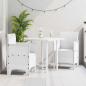 Preview: ARDEBO.de - Gartenstuhl Set aus 2 Weiß Kunststoff-Rattan-Stil Standard