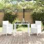 Preview: Gartenstuhl Set aus 2 Weiß Kunststoff-Rattan-Stil Standard