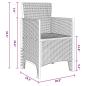 Preview: Gartenstuhl Set aus 2 Weiß Kunststoff-Rattan-Stil Standard