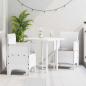 Preview: ARDEBO.de - Gartenstuhl Set aus 2 Weiß Taupe Kunststoff-Rattan Polyester